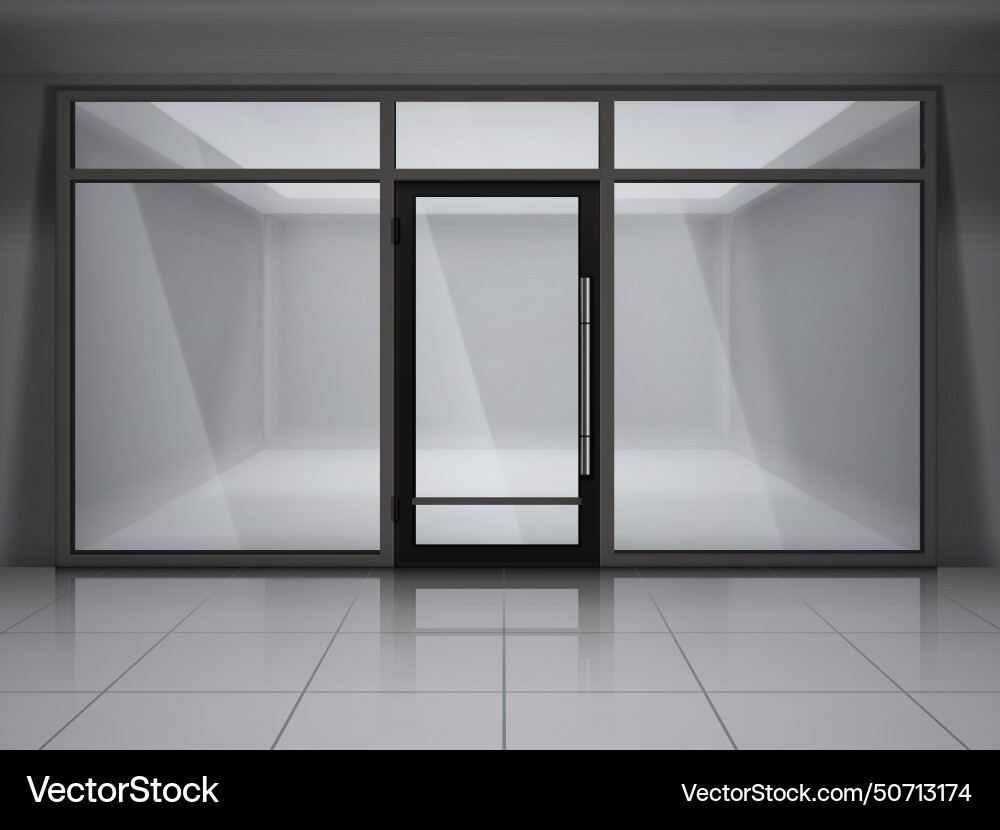Showcase store windows realistic composition Showcase store windows realistic composition Vector Image