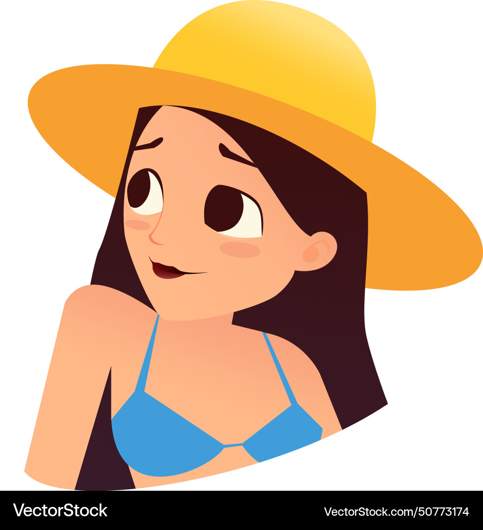 Sommer Mädchen avatar Cartoon junge Frau Charakter Sommer Mädchen avatar Cartoon junge Frau Charakter vektorbild