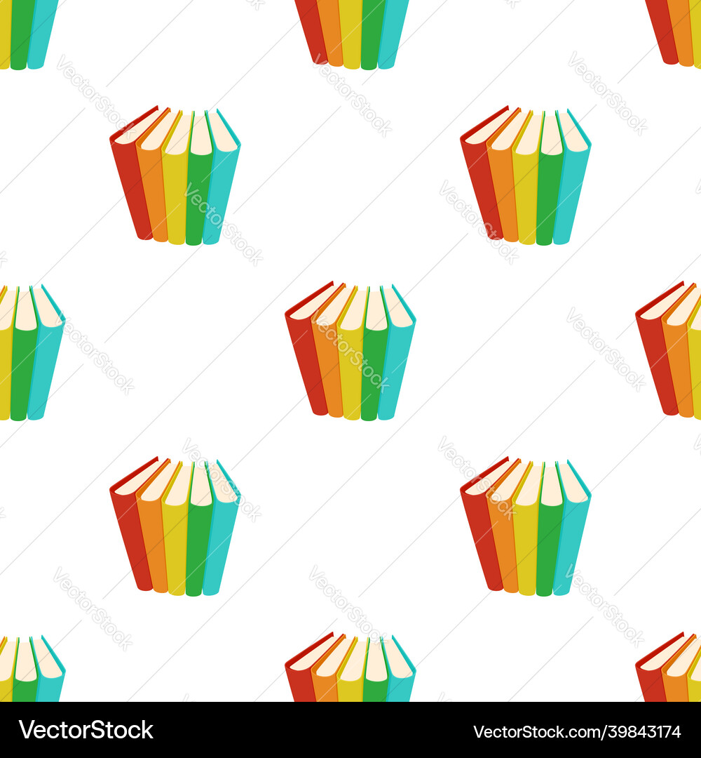 Stack of three colored books pattern seamless Stack of three colored books pattern seamless vector image