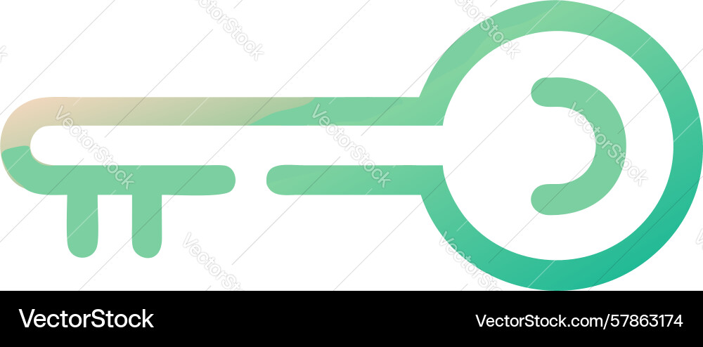 Stylized circular head key icon design element Vector Image