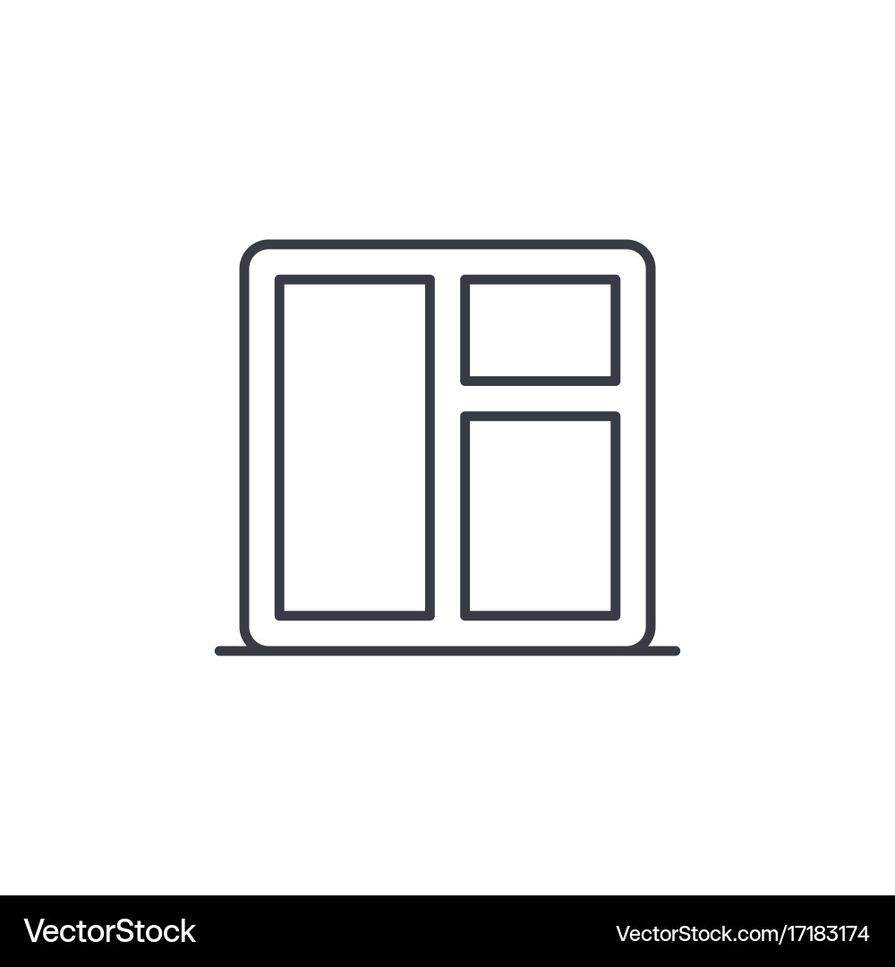 Window whit sill thin line icon linear vector image