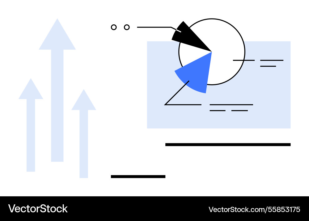 Abstract data visualization with pie chart arrows Abstract data visualization with pie chart arrows vector image