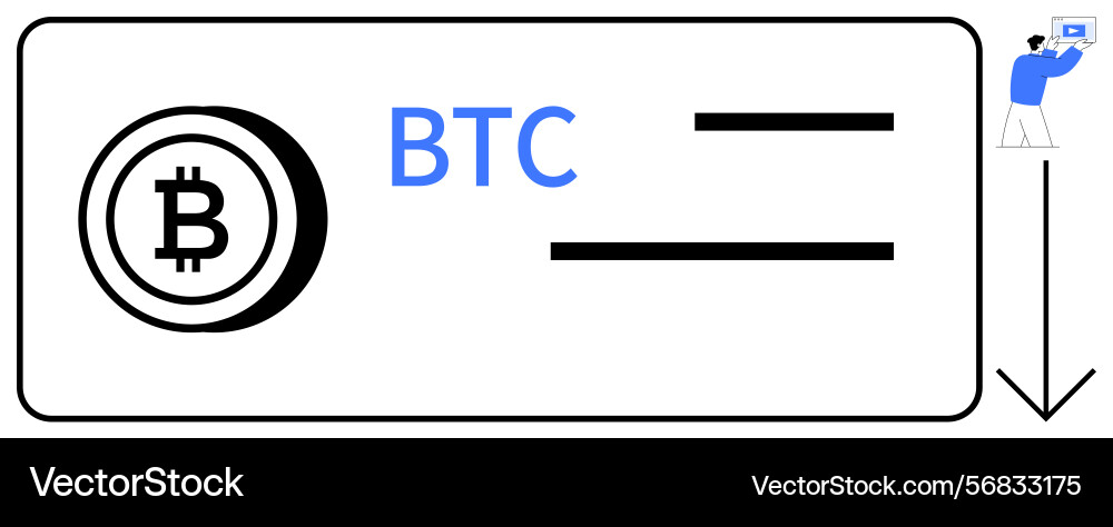 Bitcoin payment concept with transaction and user vector image