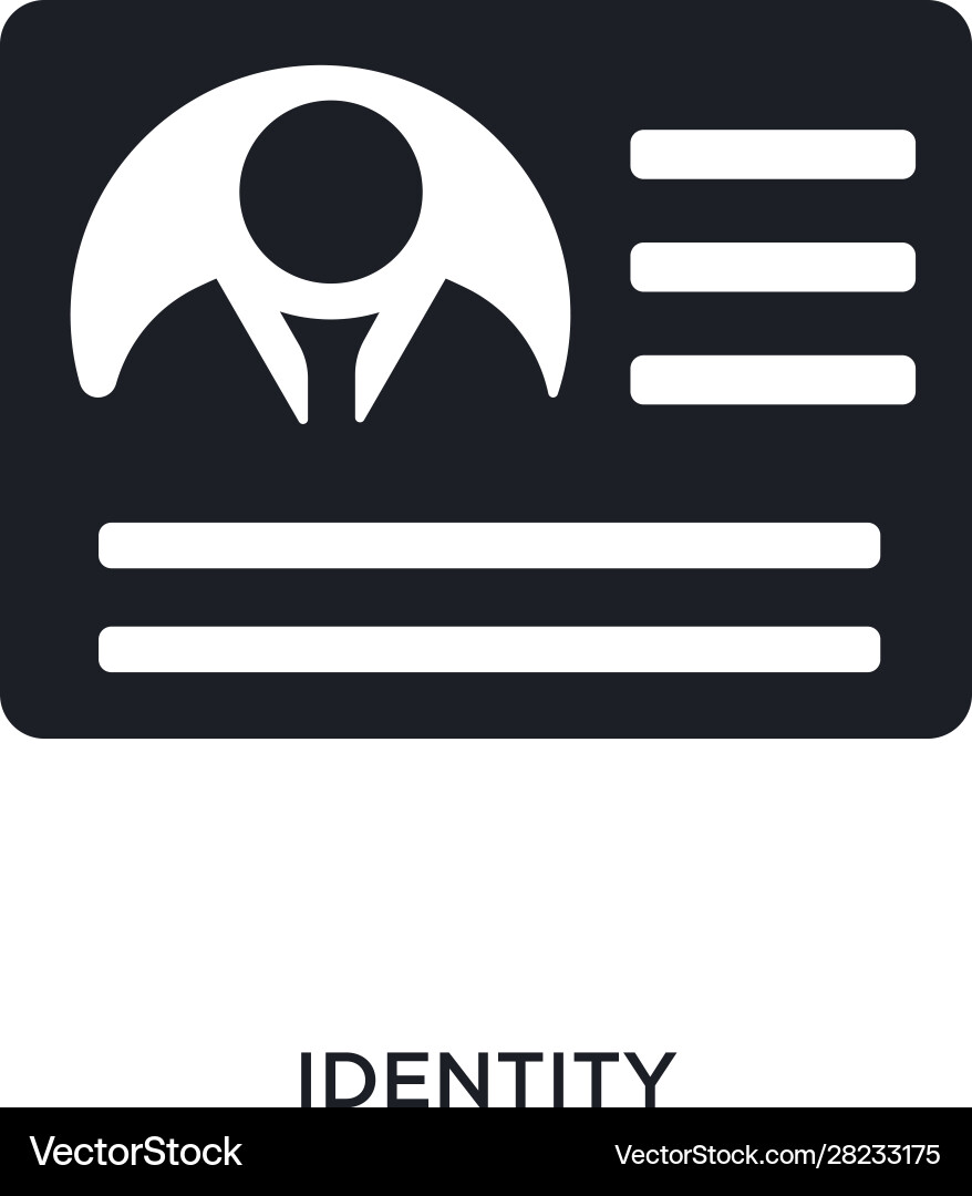 Black identity isolated icon simple element from Black identity isolated icon simple element from Vector Image