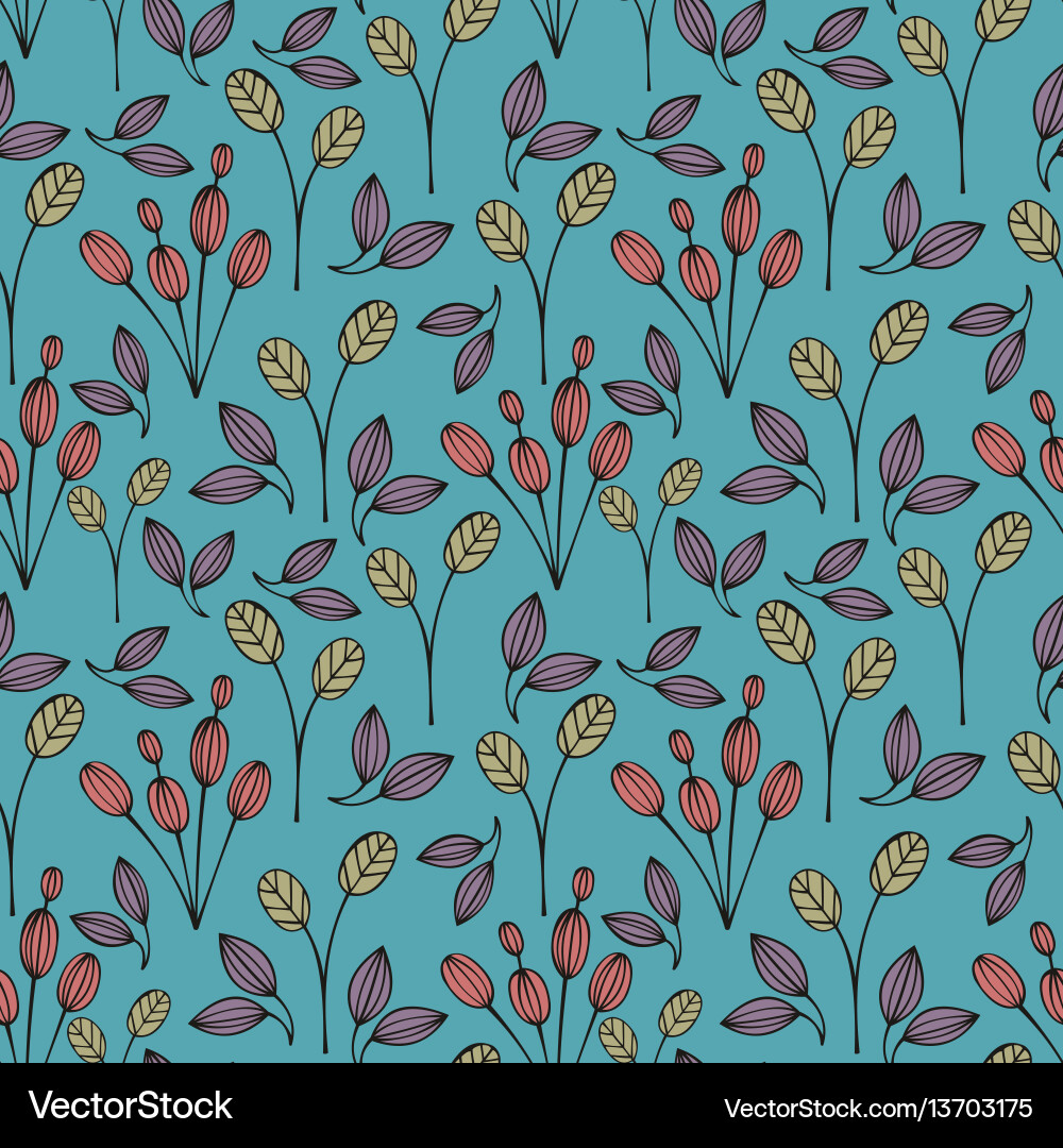 Decorative seamless pattern with branches vector image