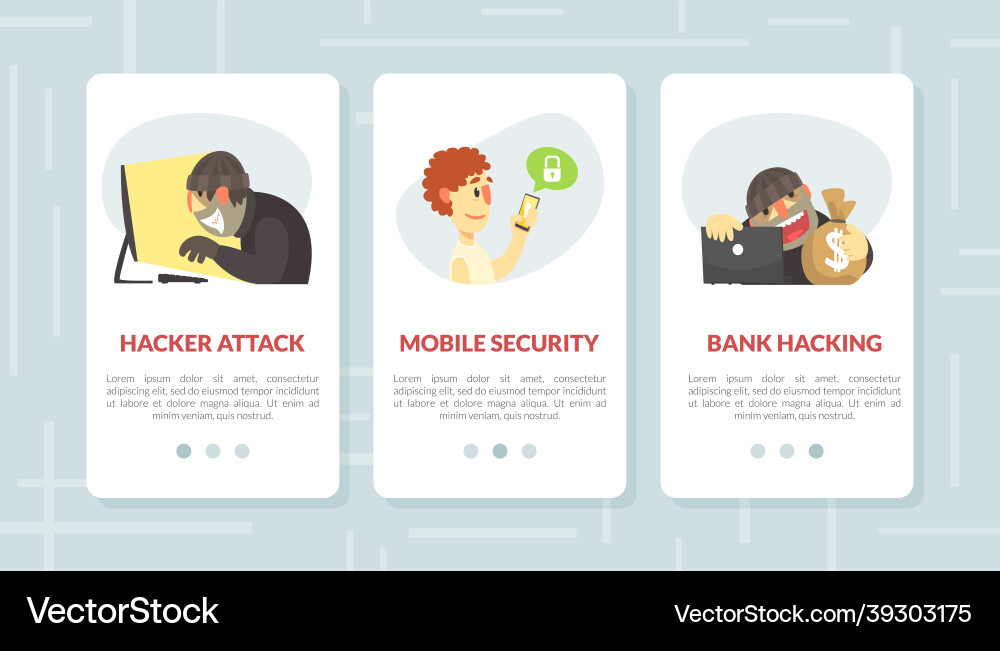 Digital and mobile security from hacker attack Digital and mobile security from hacker attack vector image