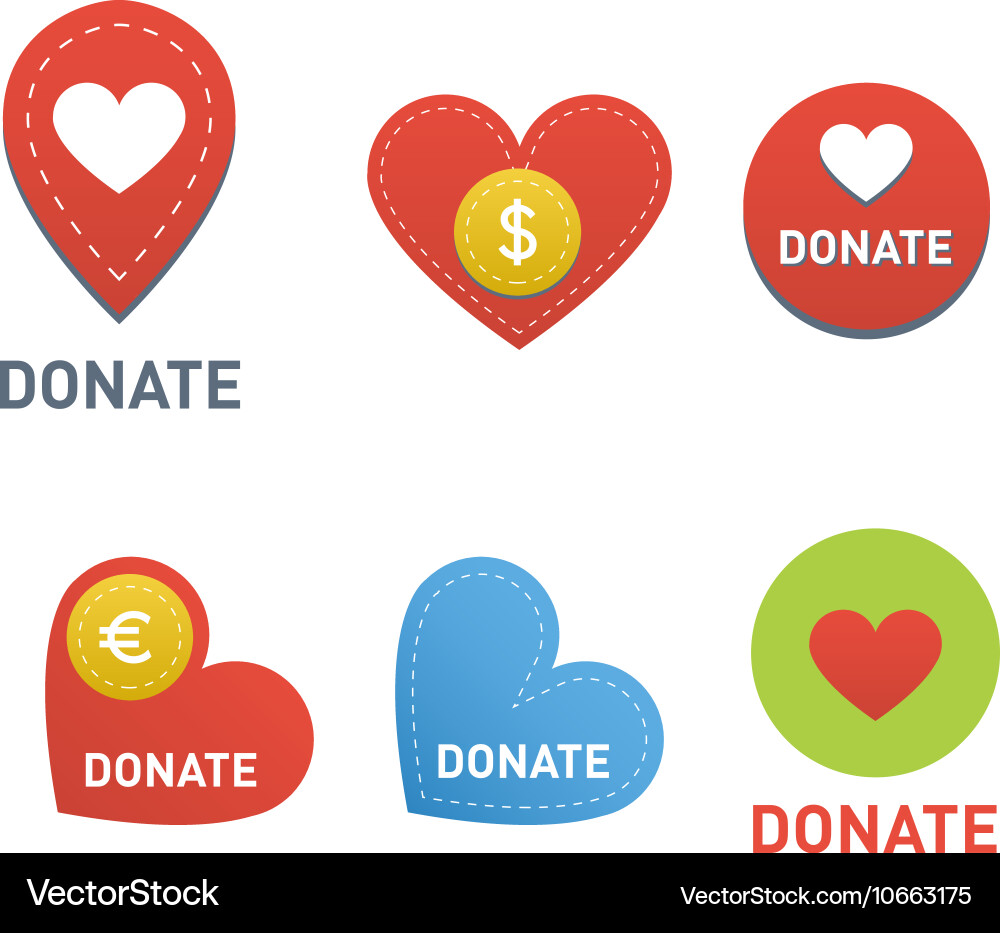 Donate buttons set Vector Image