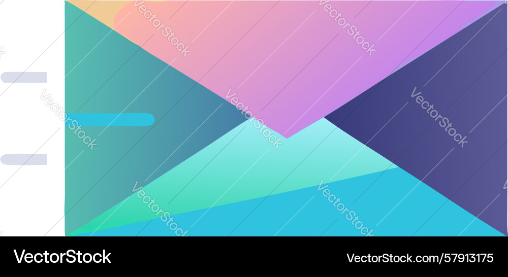 Multi-color gradient envelope vibrant Vector Image