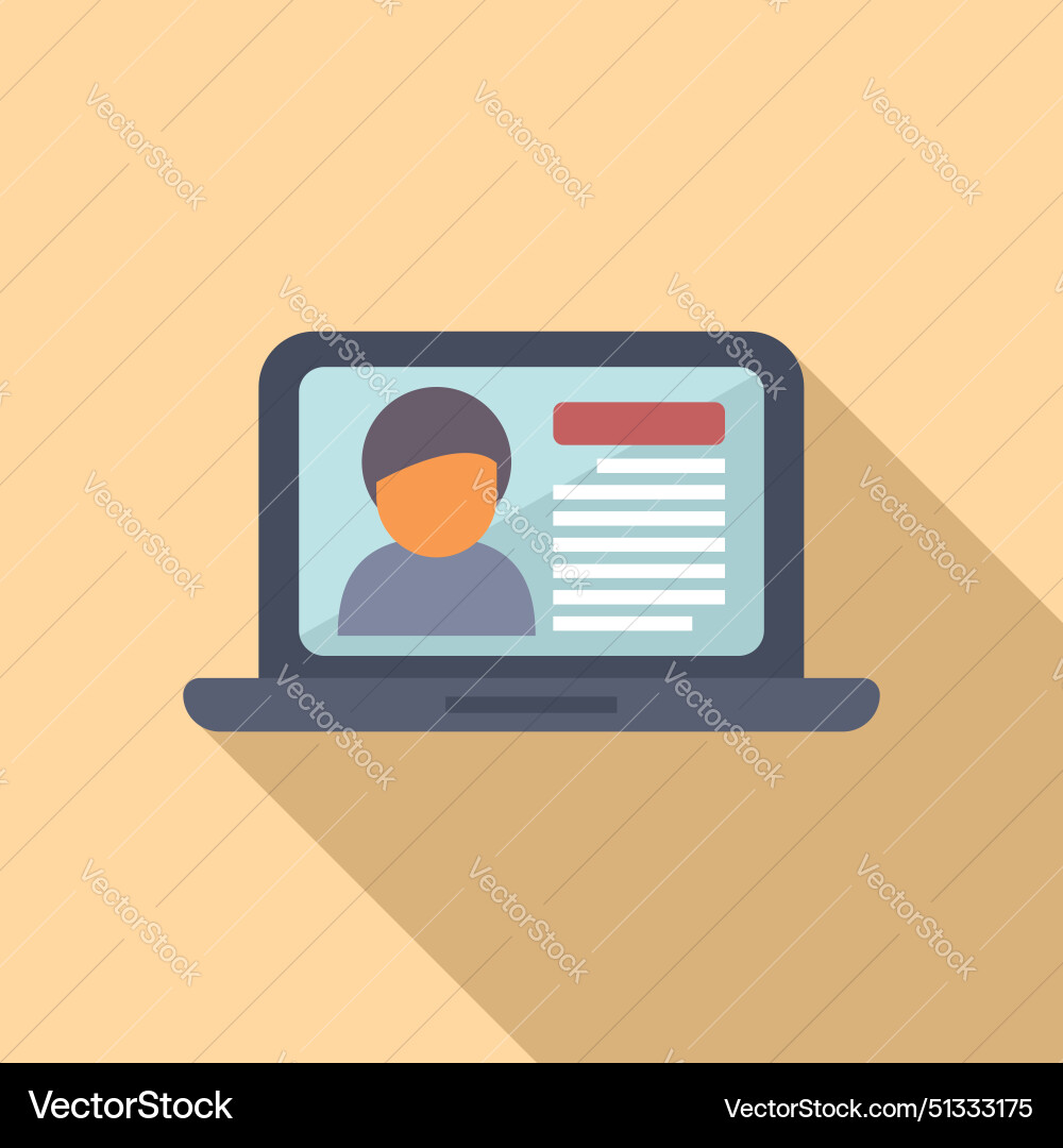 Online profile concept on laptop screen Royalty Free Vector