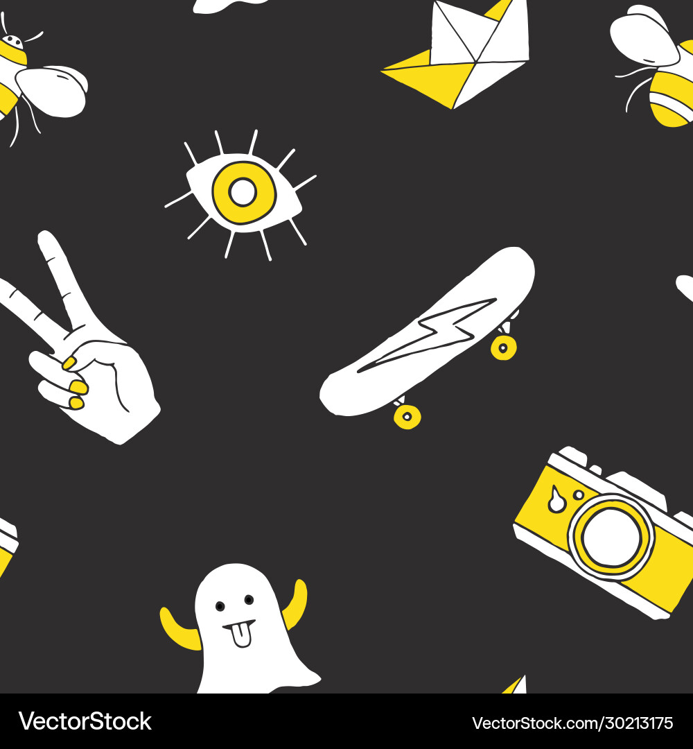 Patch Doodle Pattern vector image