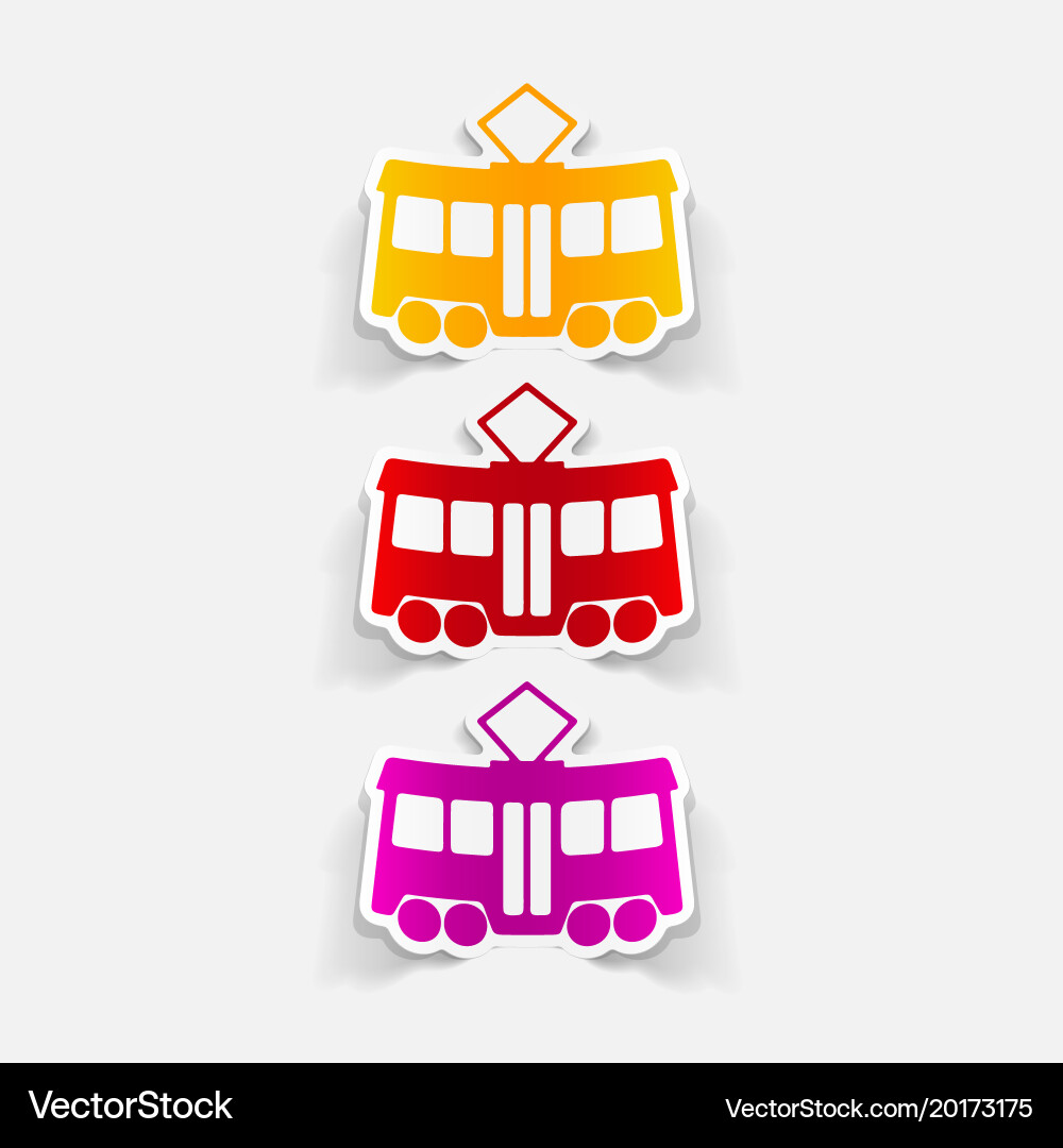 Realistic design element tram Vector Image