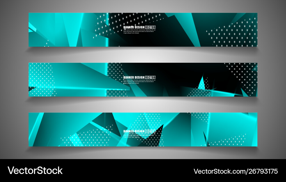 Set triangle background light header banner Set triangle background light header banner vector image