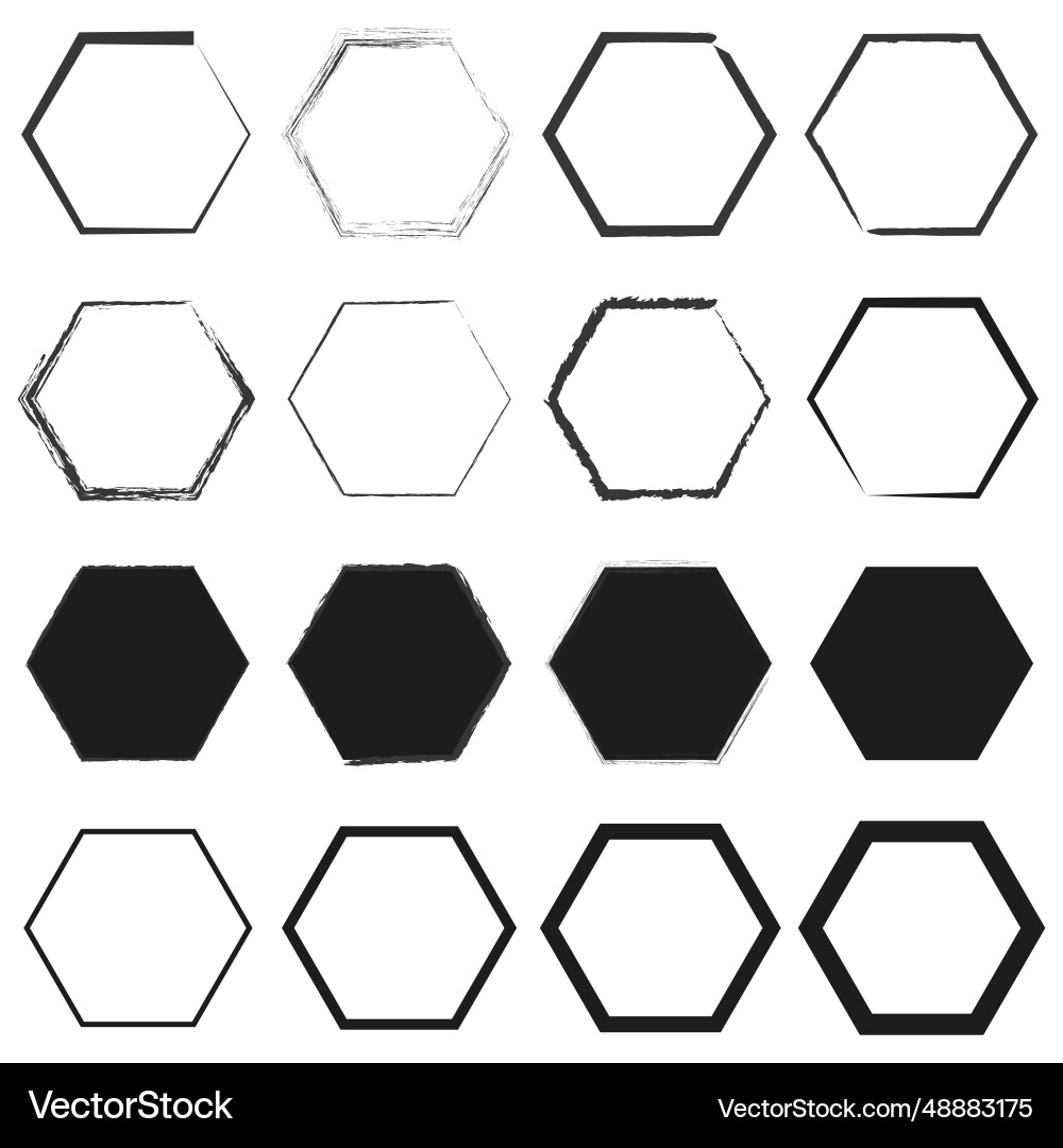 Shape hexagon set eps 10 Vector Image