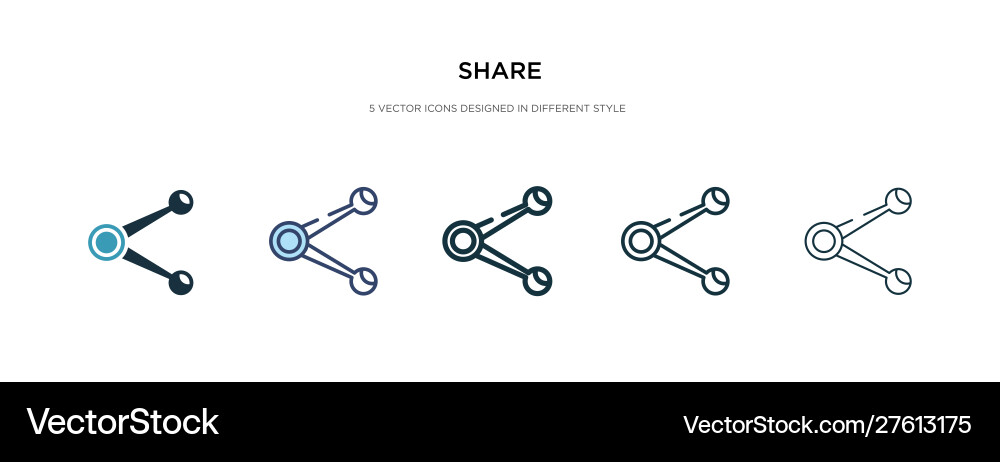 Share icon in different style two colored Vector Image