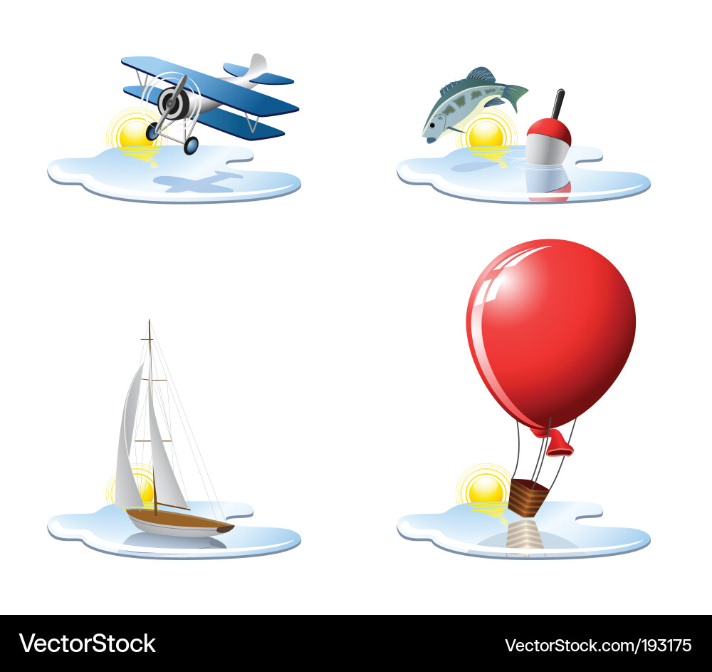 Travel and Vacation Icons Vector Image