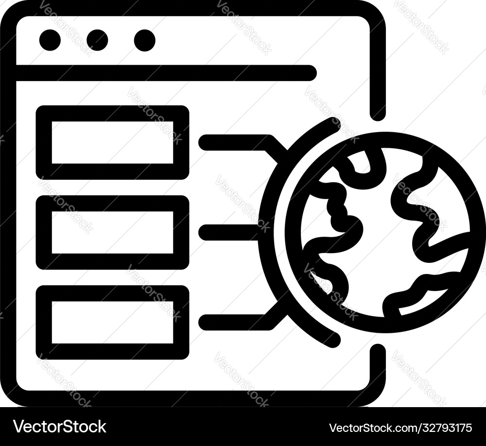 Web page operating system icon outline style Web page operating system icon outline style Vector Image
