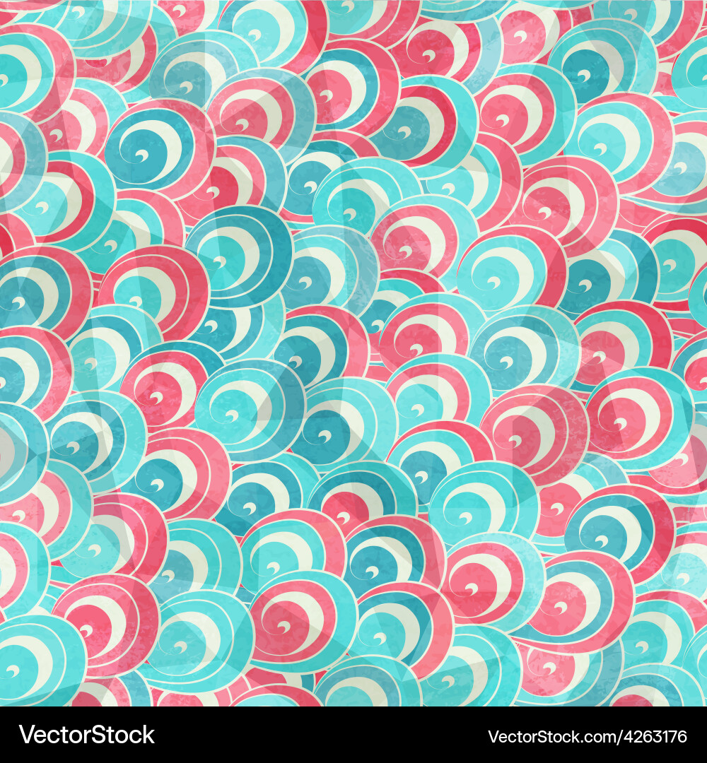 Abstract color spirals seamless pattern vector image