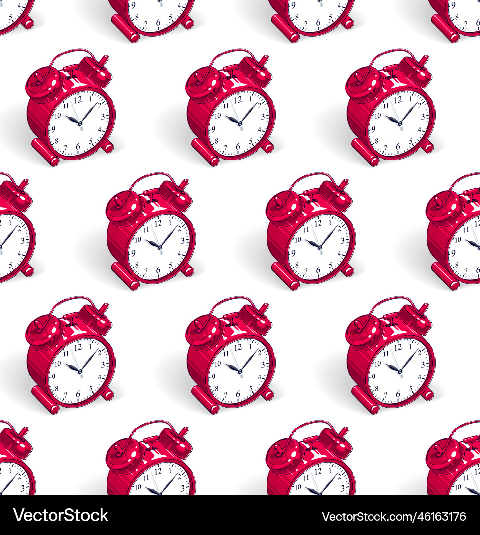 Alarm clocks seamless background timer deadline Alarm clocks seamless background timer deadline vector image