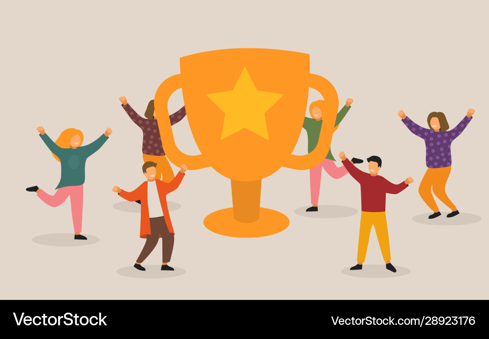 Business team success achievement concept flat Business team success achievement concept flat vector image
