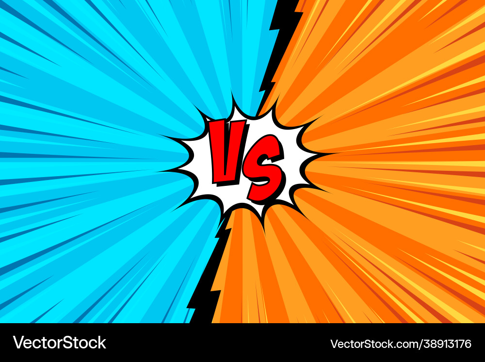 Cartoon comic background fight versus comics Cartoon comic background fight versus comics vector image