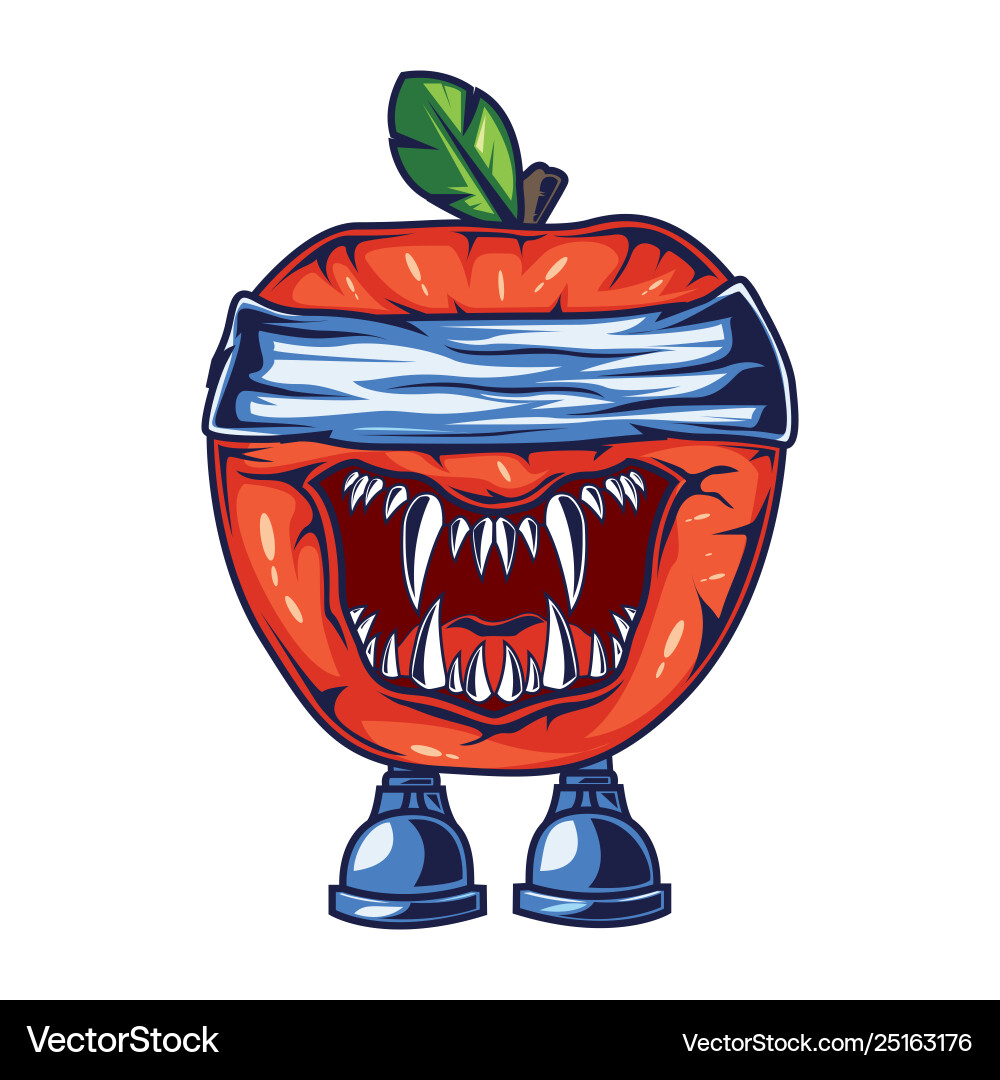 Character design based on apples with a spooky Character design based on apples with a spooky Vector Image