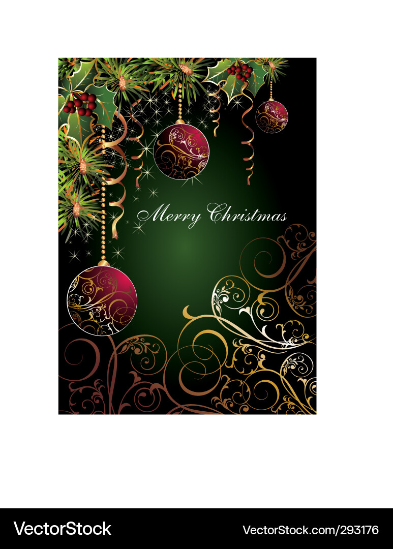 Christmas Floral Holiday Background Vector Image