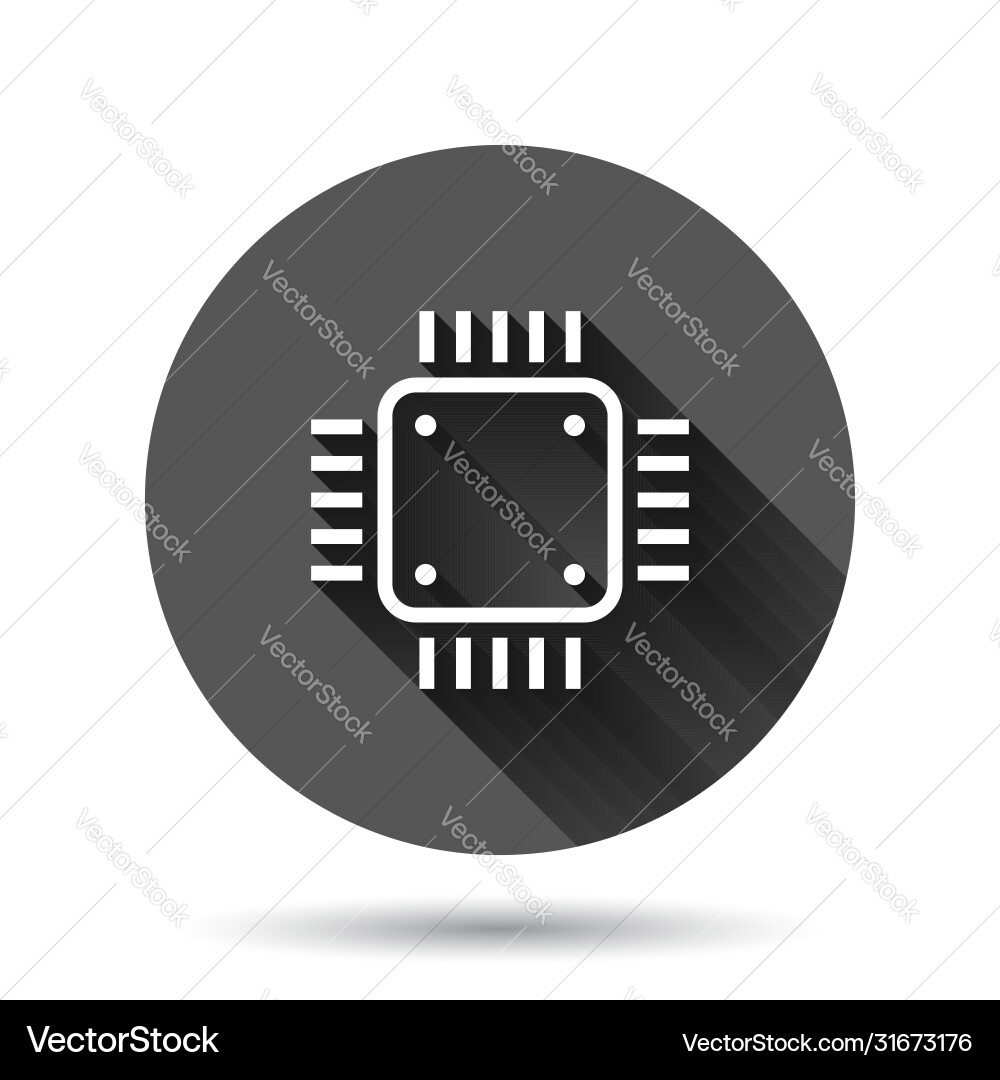 Computer cpu icon in flat style circuit board Computer cpu icon in flat style circuit board vector image