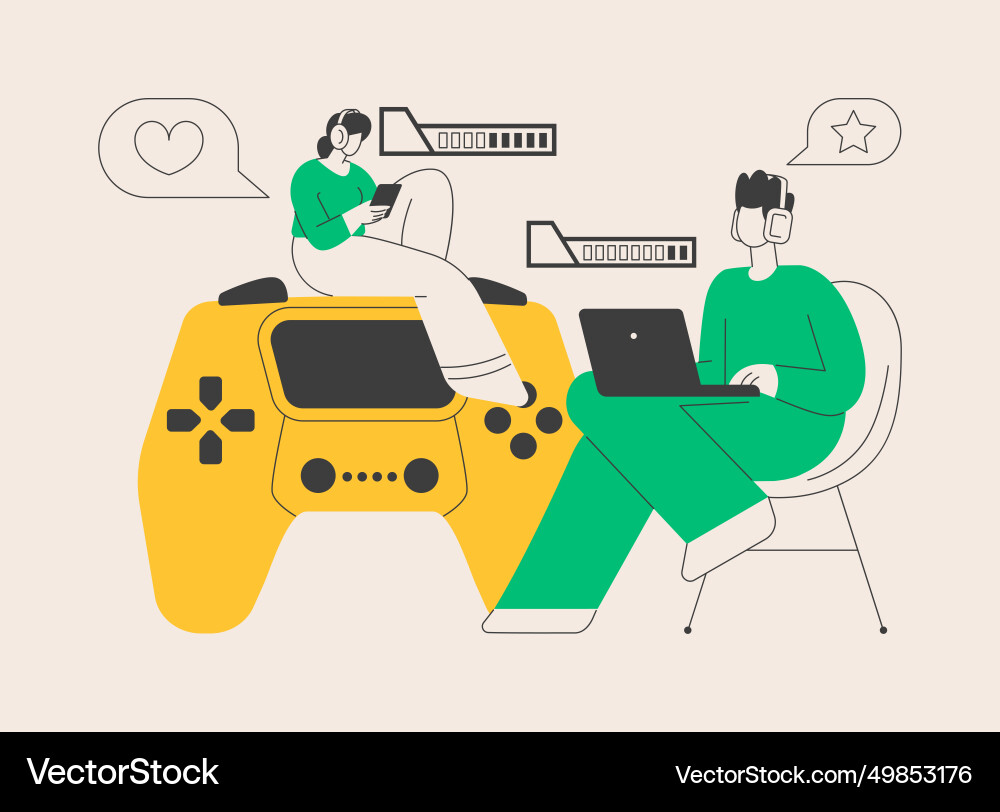 Cross-platform play abstract concept Cross-platform play abstract concept vector image