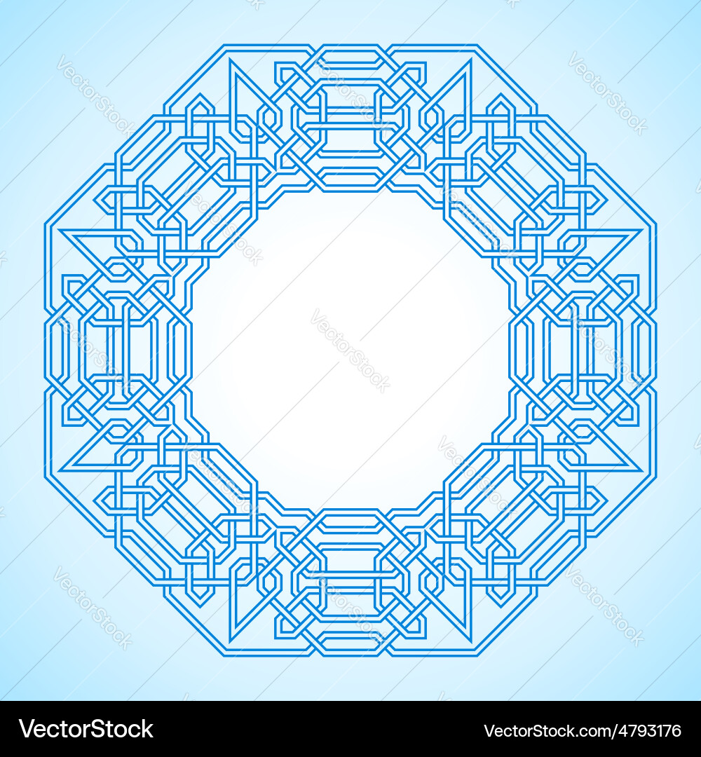 Frame with tangled arabic pattern vector image
