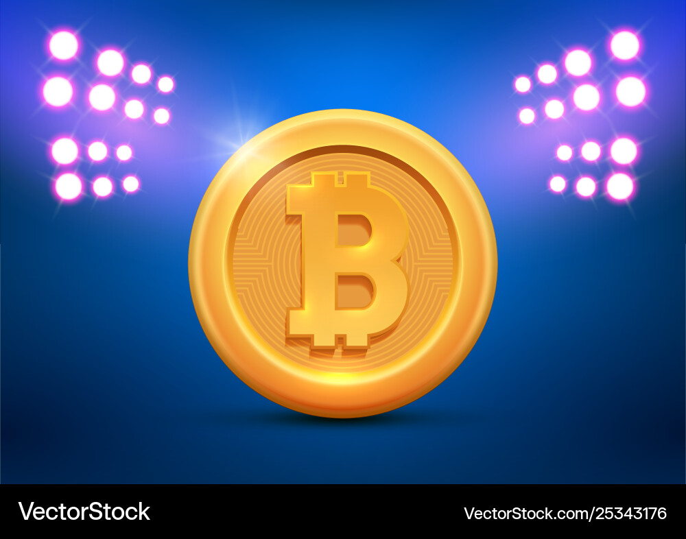 Goldene Münze Bitcoin Zeichen Geld und Finanz Symbol Goldene Münze Bitcoin Zeichen Geld und Finanz Symbol vektorbild