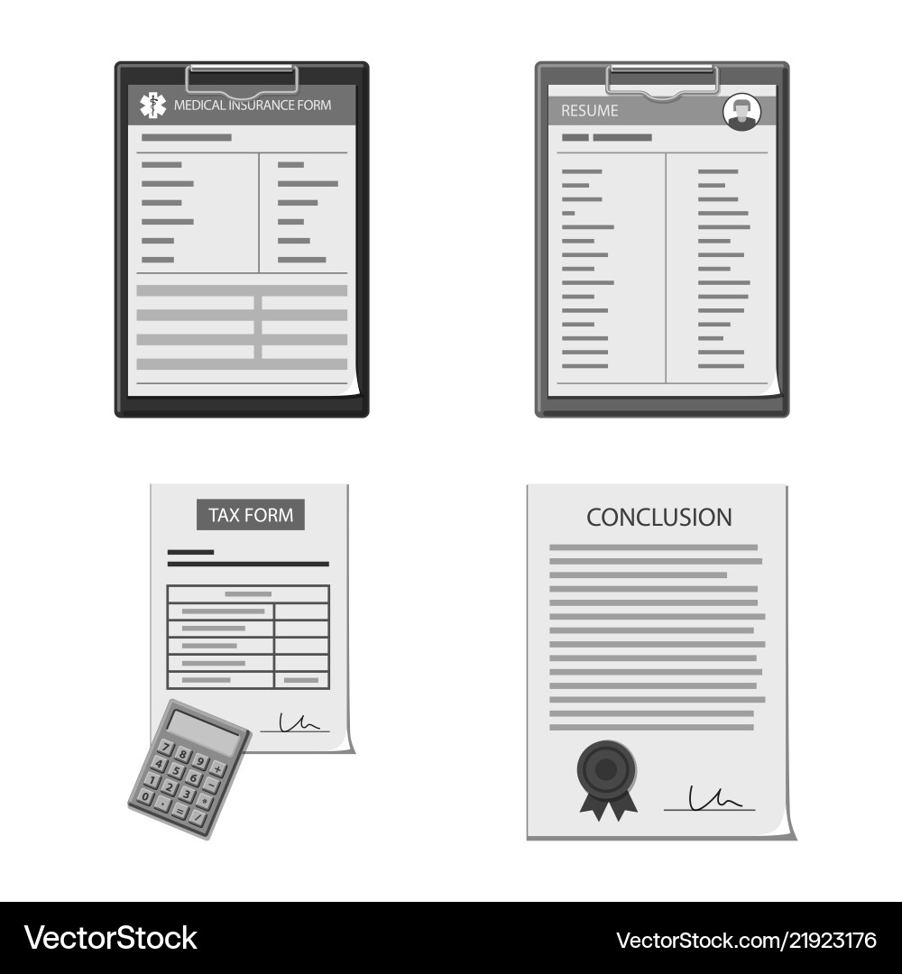 Isolated object of form and document icon set Isolated object of form and document icon set Vector Image