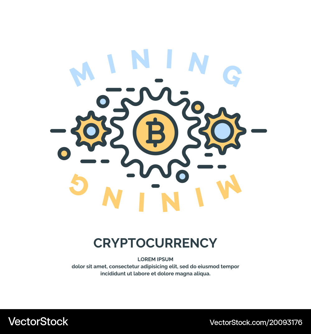 Mining and earning cryptocurrency – Royalty-Free Vector | VectorStock