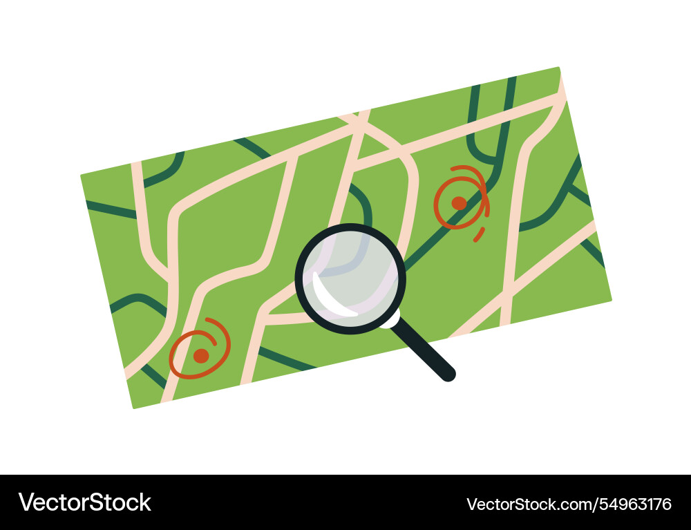 Navigating look for way with magnifying glass Navigating look for way with magnifying glass vector image