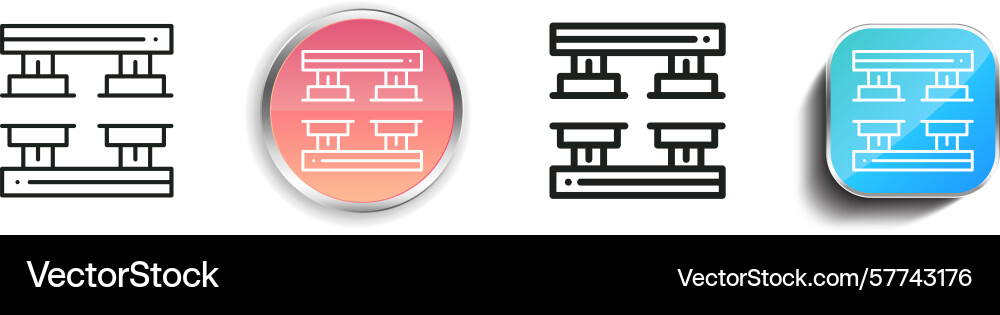 Robot arm icon thin linear regular and button Robot arm icon thin linear regular and button vector image
