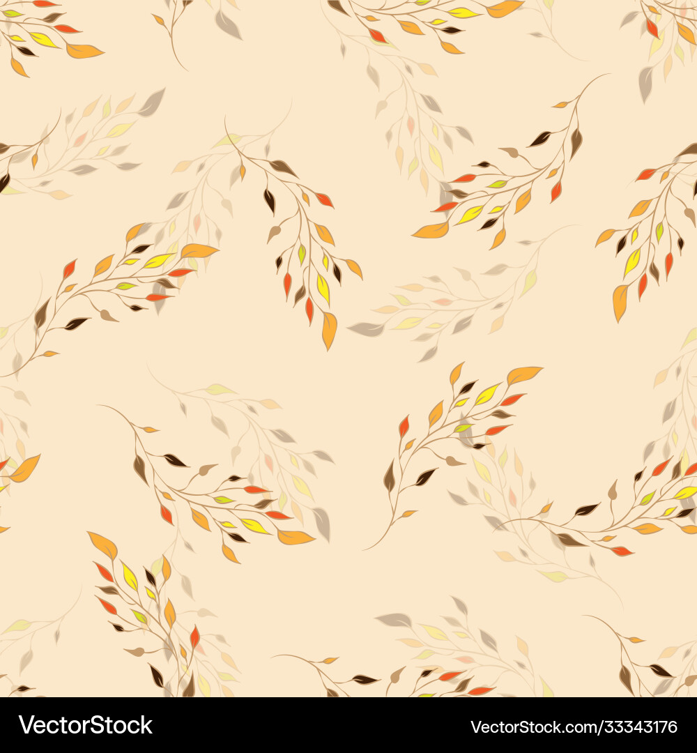 Seamless repeating autumn pattern twigs Seamless repeating autumn pattern twigs vector image