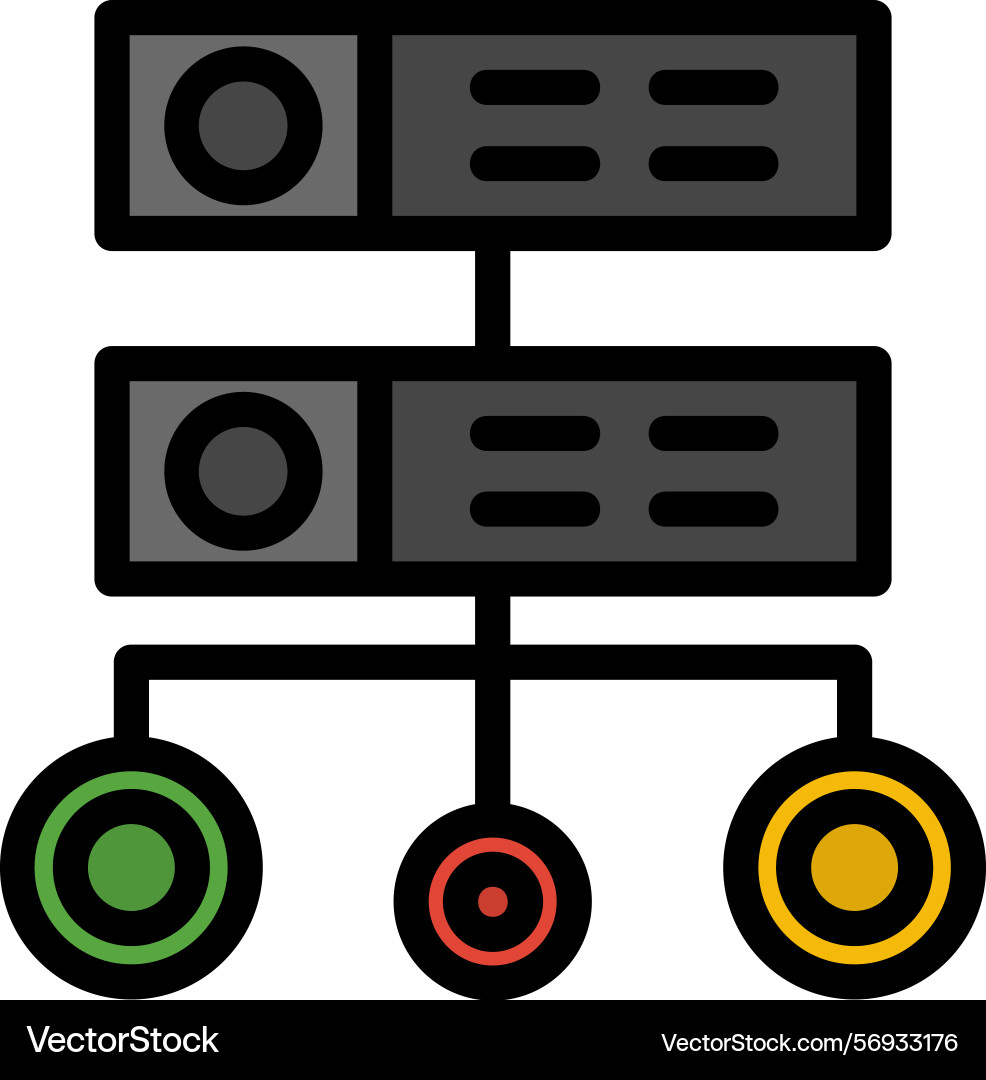 Server line filled style icon design Vector Image