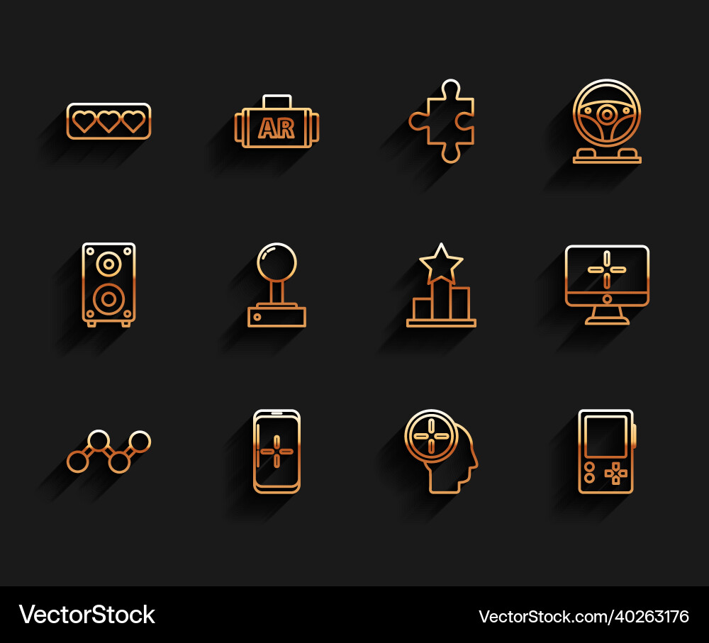 Set line share smartphone and playing in game Set line share smartphone and playing in game vector image