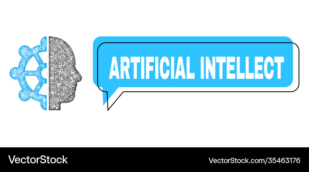Shifted artificial intellect message bubble Vector Image