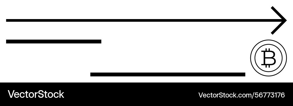 Simple bitcoin transaction concept with arrow Simple bitcoin transaction concept with arrow vector image