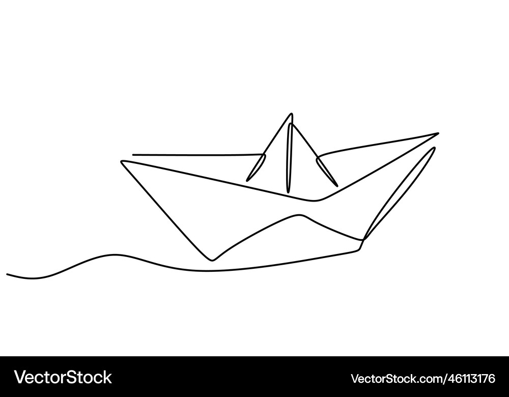 Single Line Paper Ship Royalty Free Vector Image