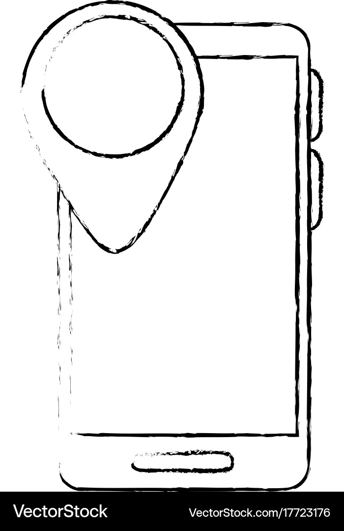 Smartphone device with pointer location Vector Image