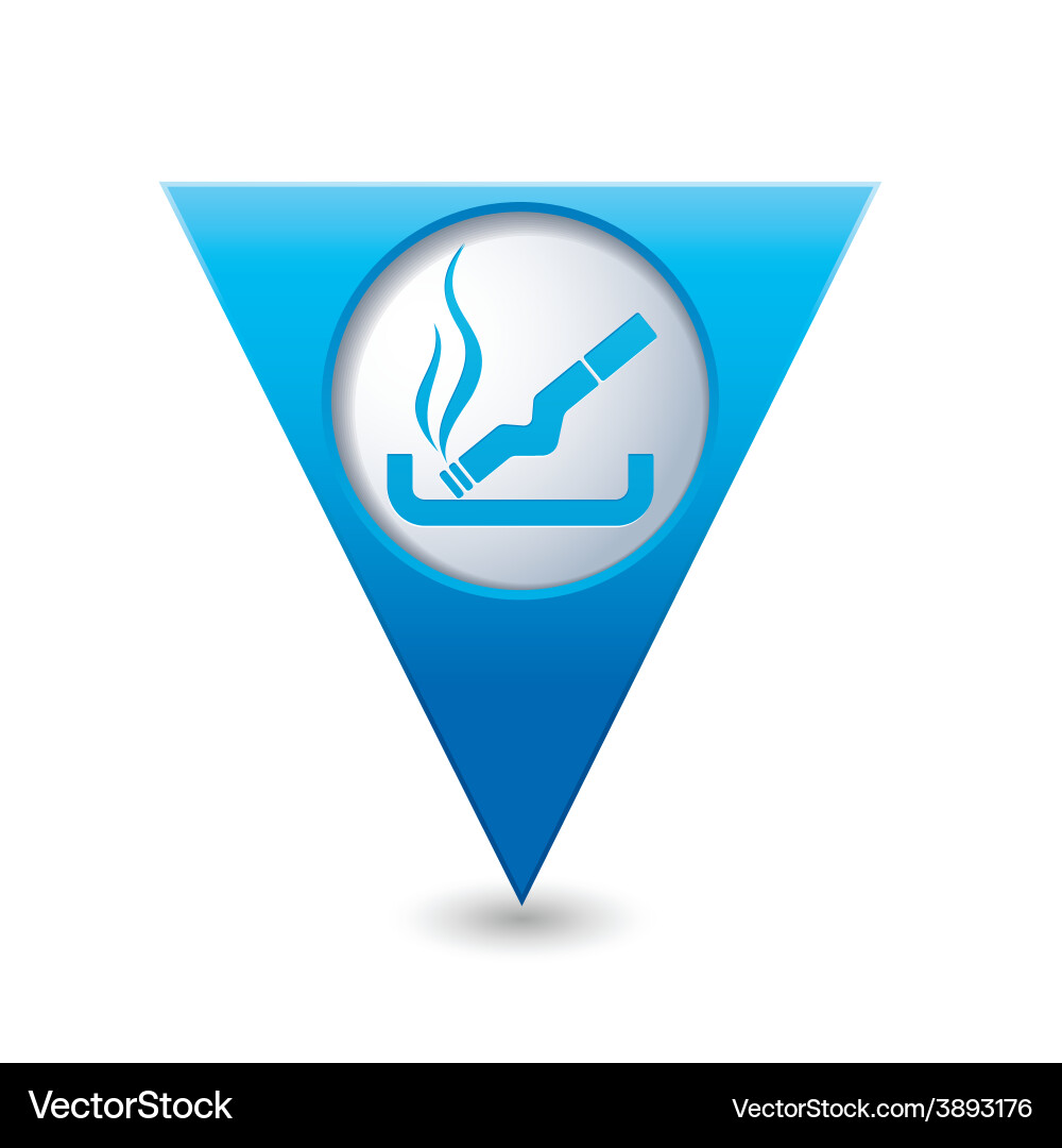 Smoking2 blue triangular map pointer vector image
