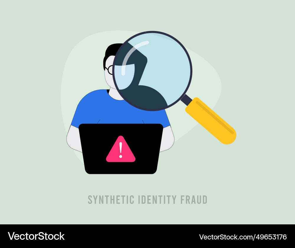 Synthetic identity fraud detection creating vector image