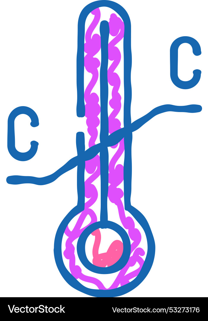 Temperature limitation icon doodle Royalty Free Vector Image