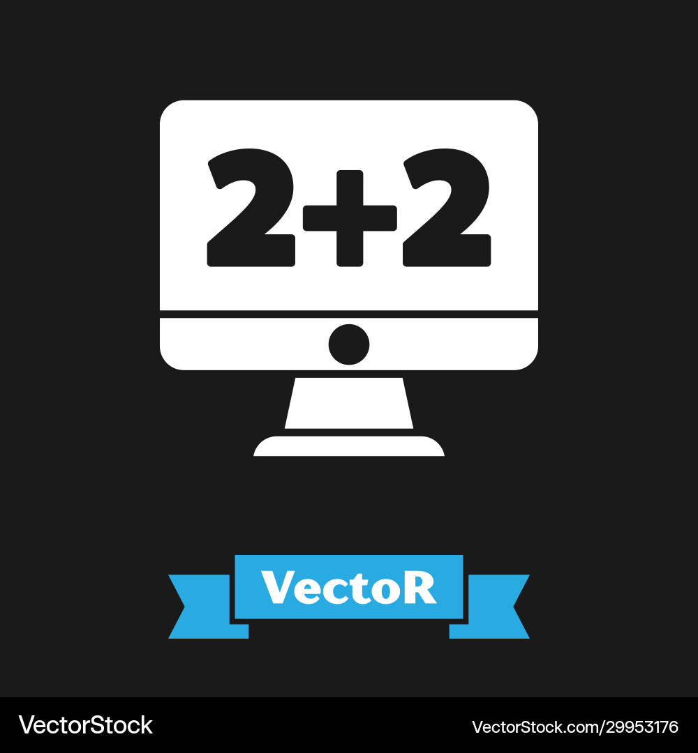 White math system equation solution on computer Vector Image