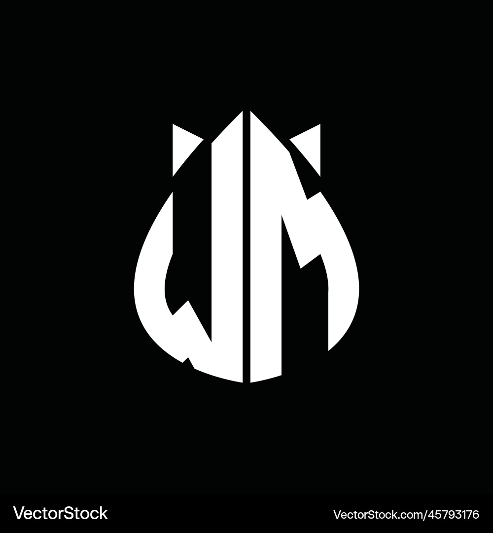 Wm logo monogram drops crown shape images design vector image