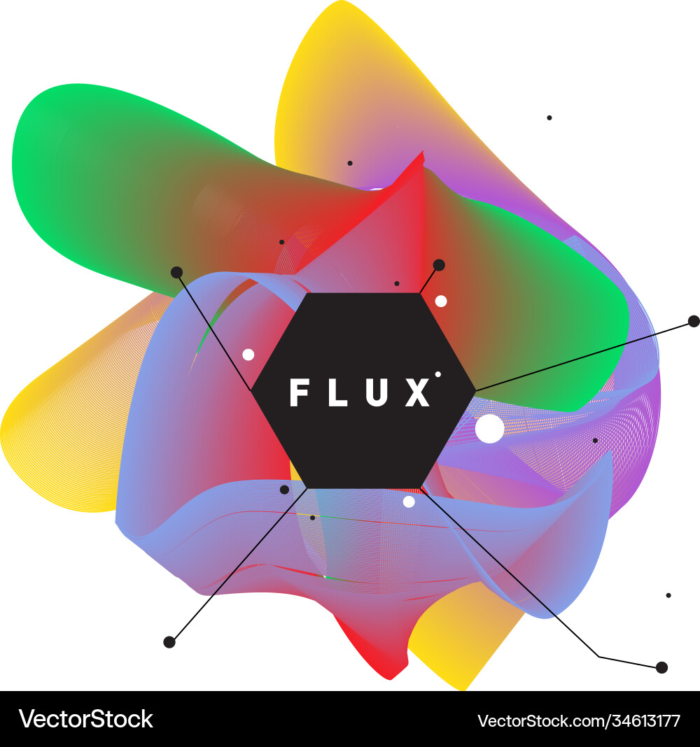3d colorful wave background dynamic flux effect 3d colorful wave background dynamic flux effect Vector Image