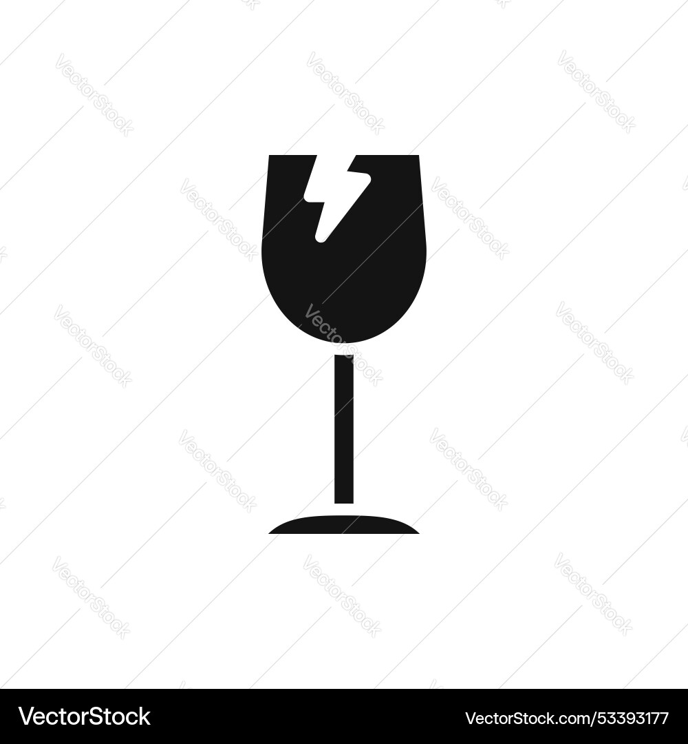 Box fragile icon isolated on white background Vector Image