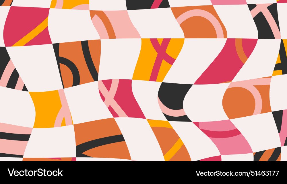 Colorful checkered pattern abstract twisted Colorful checkered pattern abstract twisted vector image