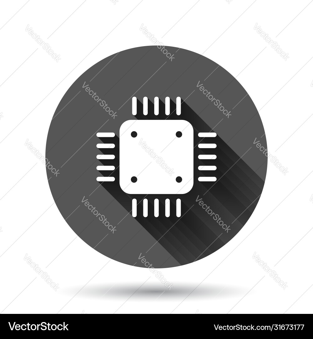 Computer cpu icon in flat style circuit board Computer cpu icon in flat style circuit board vector image